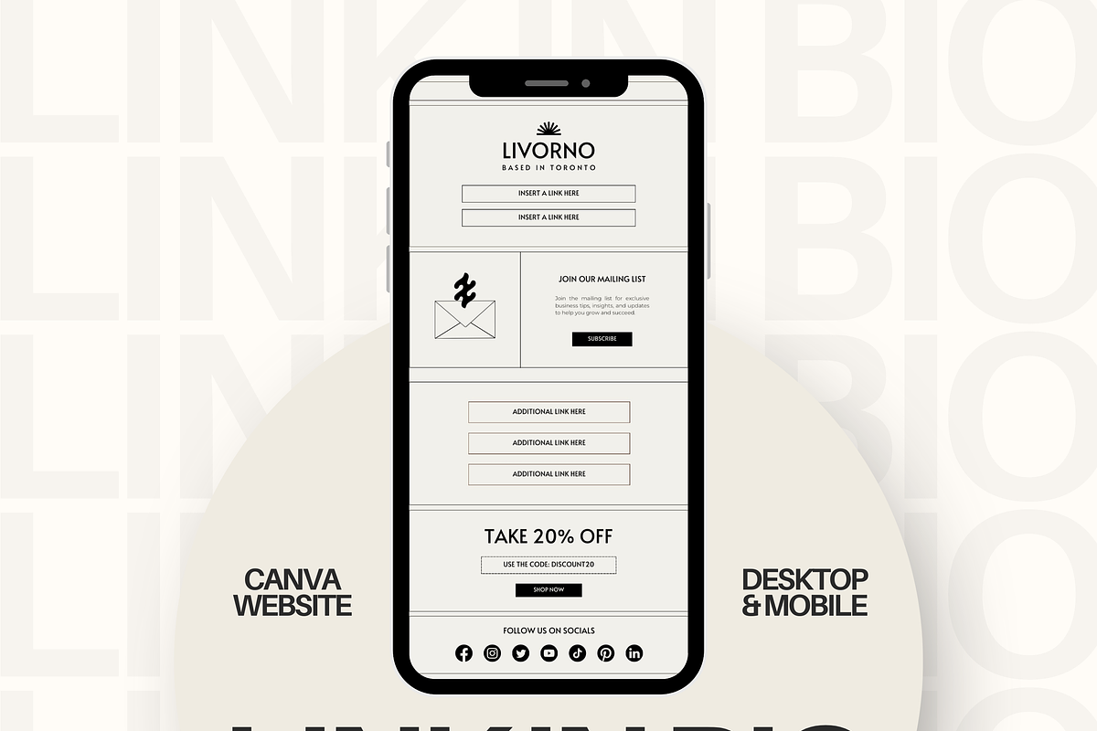 Canva Link in Bio Template, a Landing Page Template by Branding Babe Co. (Photo 1 of 5)