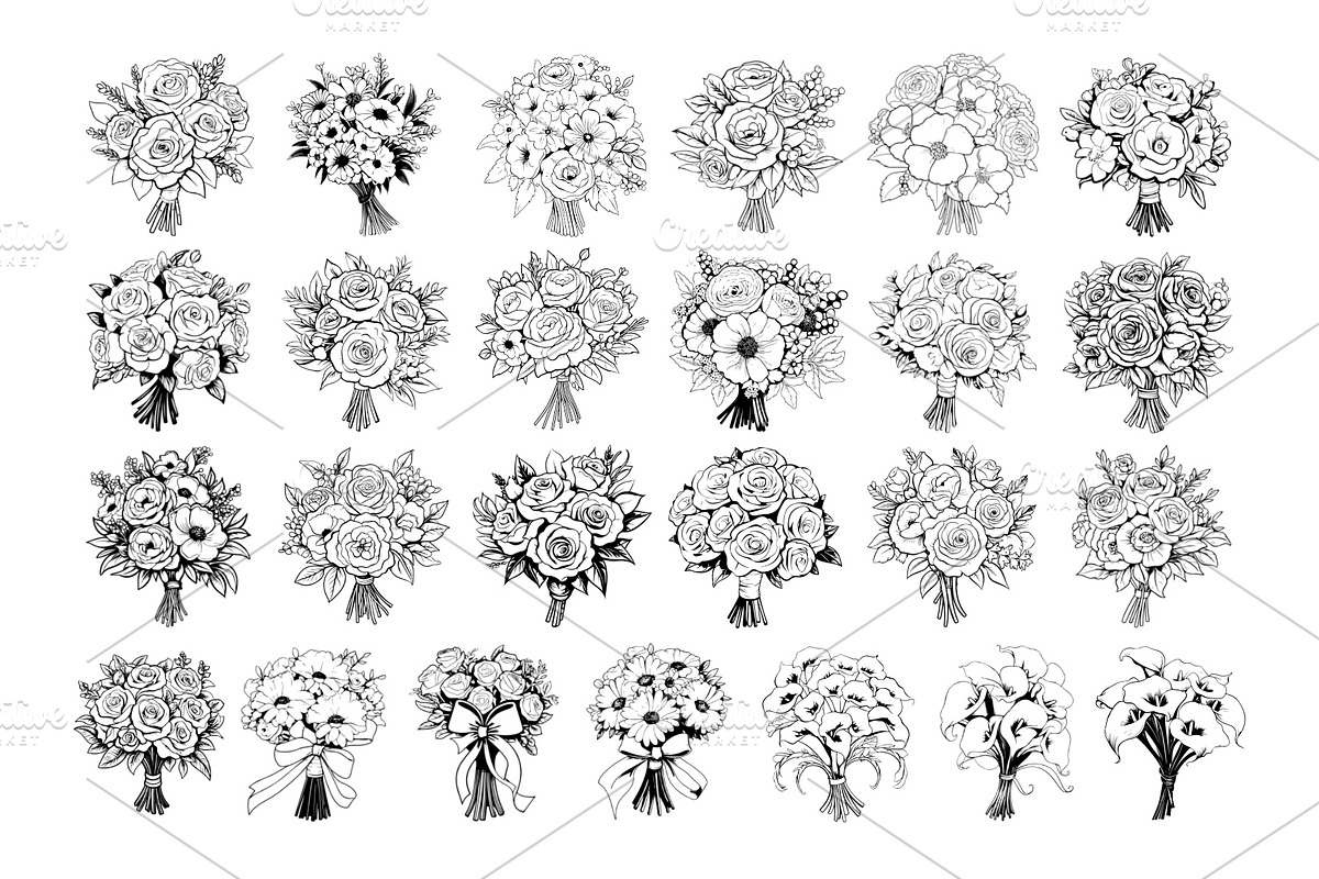 50 Bouquet Procreate Stamps Brushes, a Brush Add-On by Procreate Sale (Photo 5 of 6)