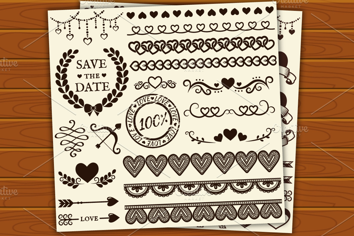 Romantic design elements preview 3