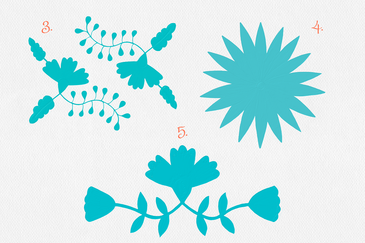 Turquoise Otomi Clipart Collection, an Animal Illustration by Minky Moo Creations (Photo 4 of 10)