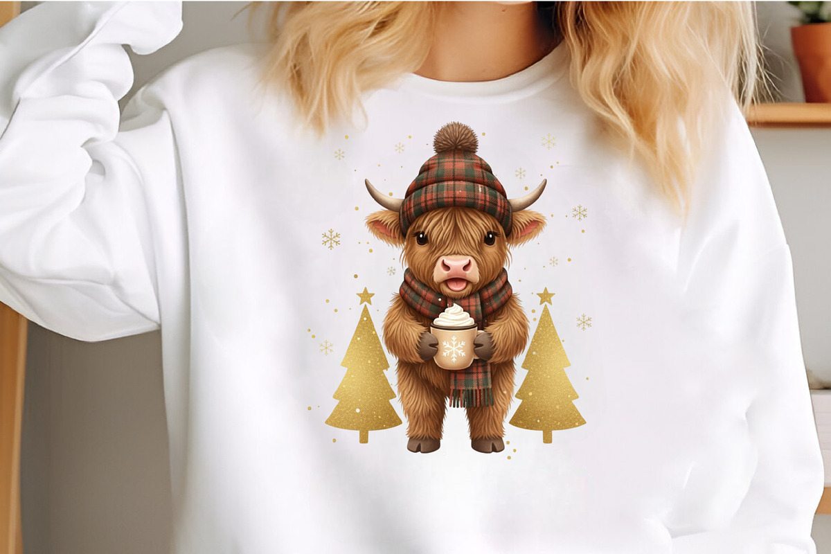 Highland Cow Christmas Winter PNG, an Illustration by Craft Nest (Photo 3 of 6)