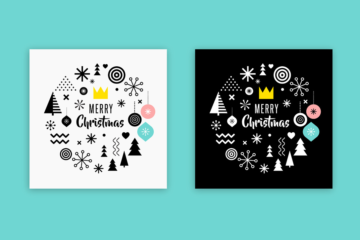 Geometric Christmas graphic set, an Illustration by Marish (Photo 6 of 8)