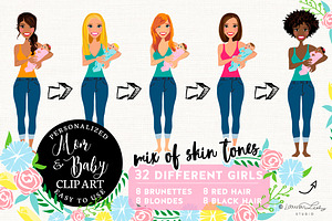 Mom & Baby Portrait Clip Art