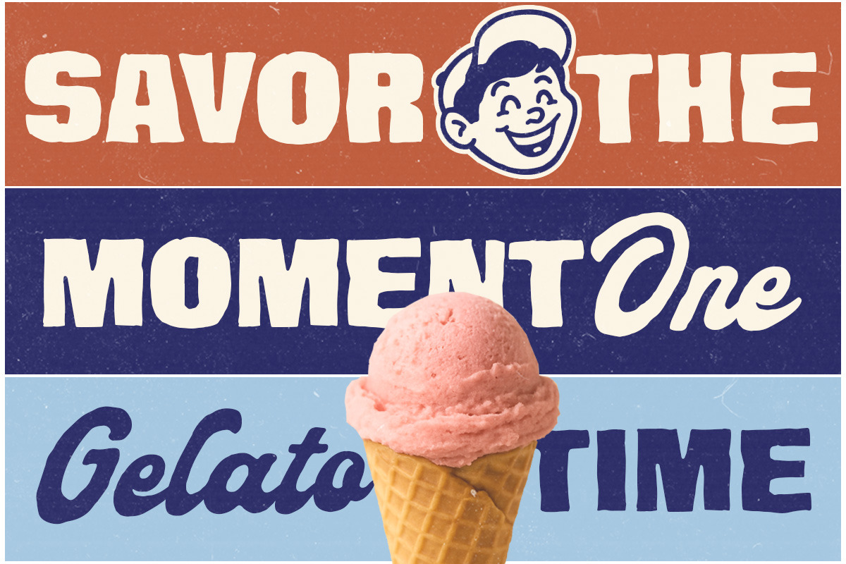 Hover Ridley Retro Font Duo, a Script Font by Letterhend Studio (Photo 2 of 11)