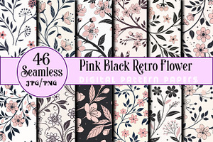 Pink Black Retro Flower Digital, an Arts & Entertainment Photo by Wow Magic