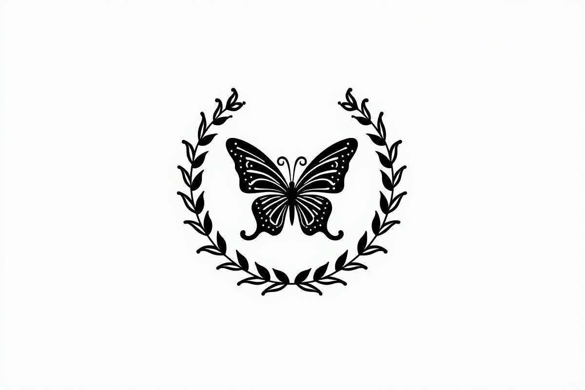 Rose Butterfly Wreath Silhouette —, an Illustration by Amazin_art (Photo 6 of 25)