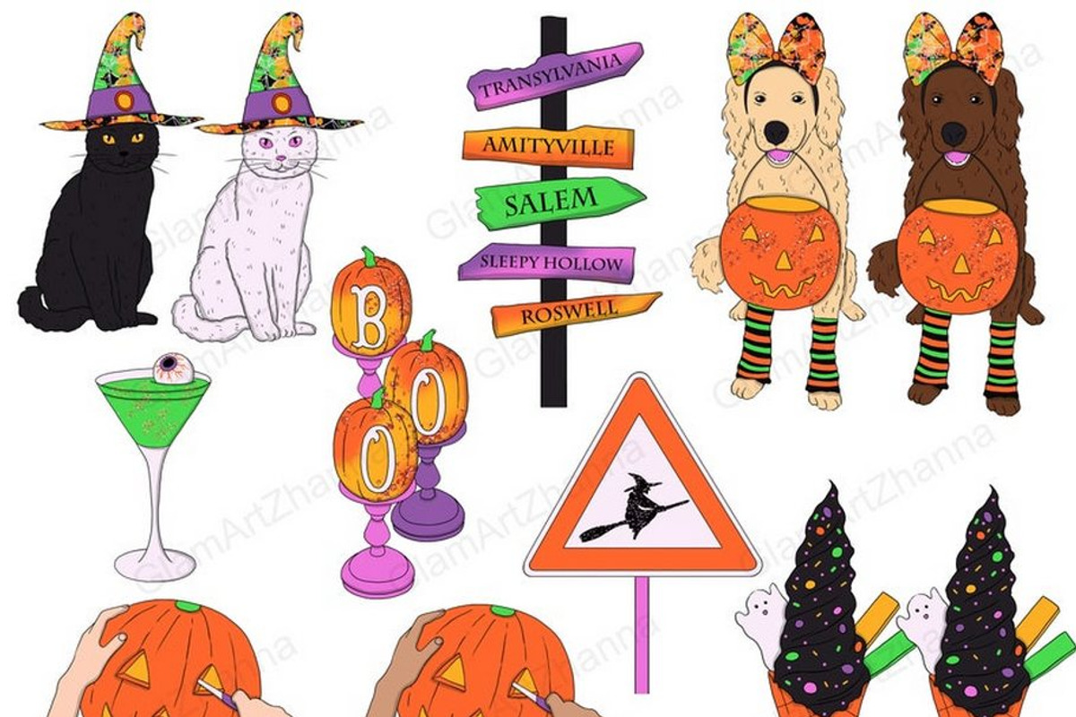 Boo Clipart, a Seasonal Illustration by GlamArtZhanna (Photo 2 of 3)