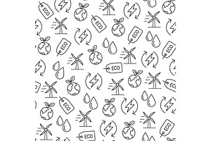Eco seamless pattern, a Pattern Graphic by Elen_Art