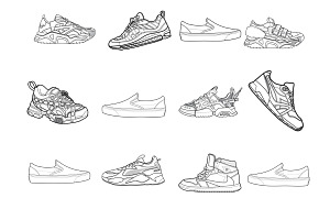 Sneaker Trainer Shoe Set 1 Procreate