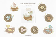 Little Birds clipart & pattern kids, a Decorative Illustration by polikarpovaart (Thumbnail 3 of 9)