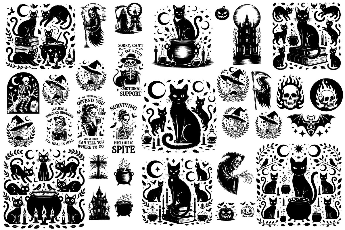 MEGA Halloween Bundle 558 items, a Seasonal Illustration by TatianaCociorva (Photo 2 of 12)