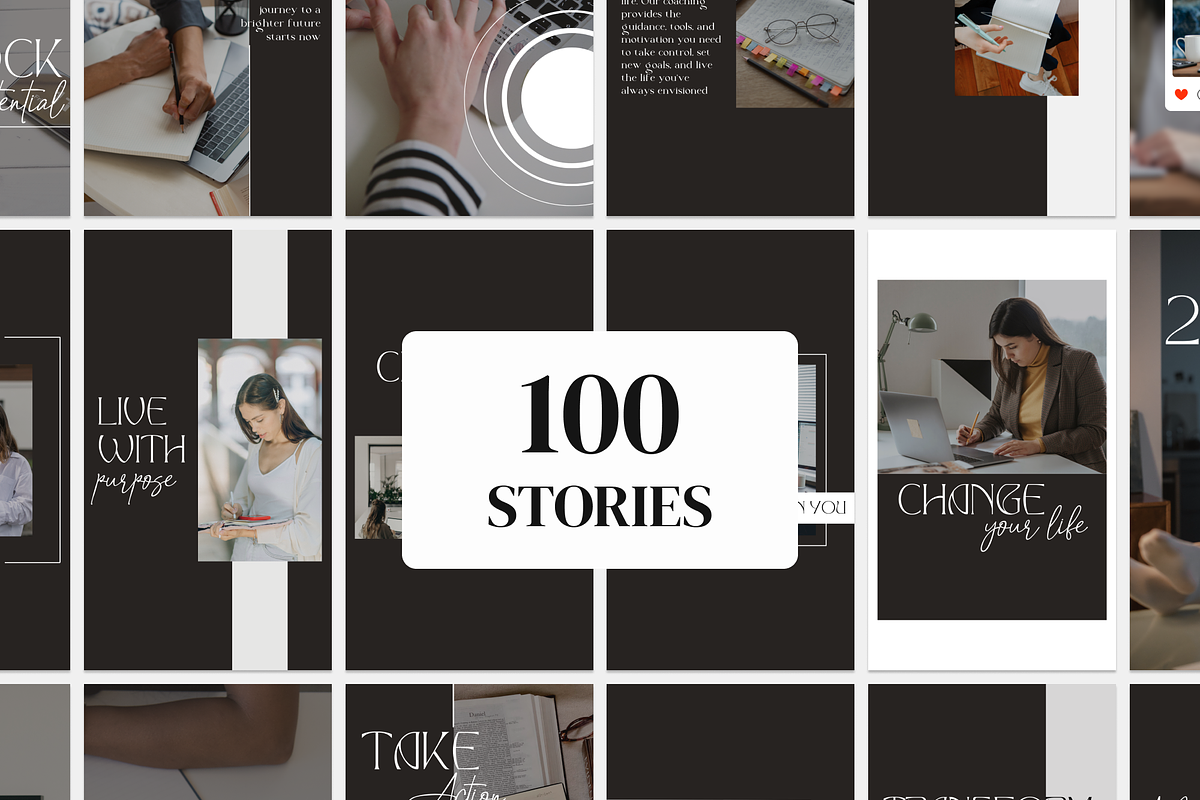 Dark Canva IG Templates, a Social Media Template by VeliusCreativeStudio (Photo 4 of 10)