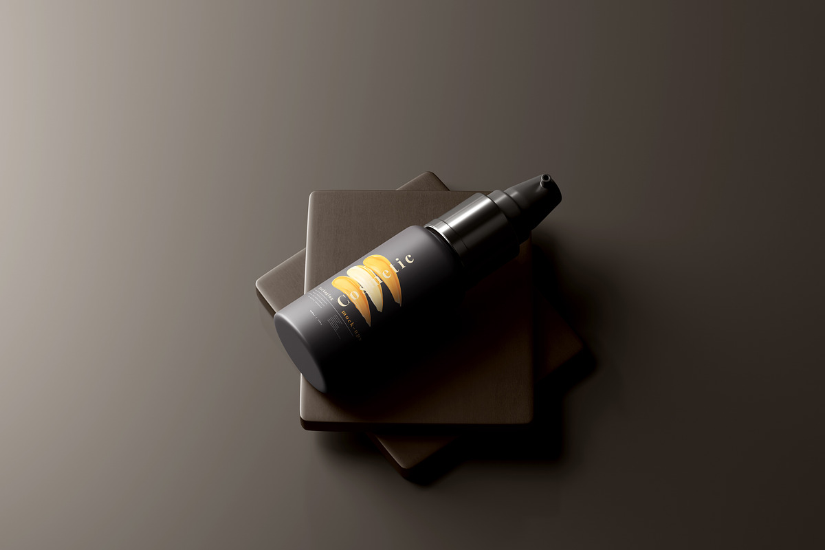 Dark Plastic Cosmetic Mockup Bundle, a Cups & Container Mockup by pmvch (Photo 86 of 111)
