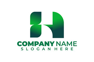 green and blue letter h logo design, a Branding & Logo Template by RAHMAT