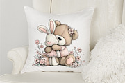 Whimsical Spring Teddy Bear Clipart, an Illustration by designcity5 (Thumbnail 5 of 5)