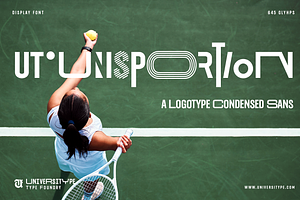 UT Unisportion - A Logotype Font, a Sans Serif Font by Universitype