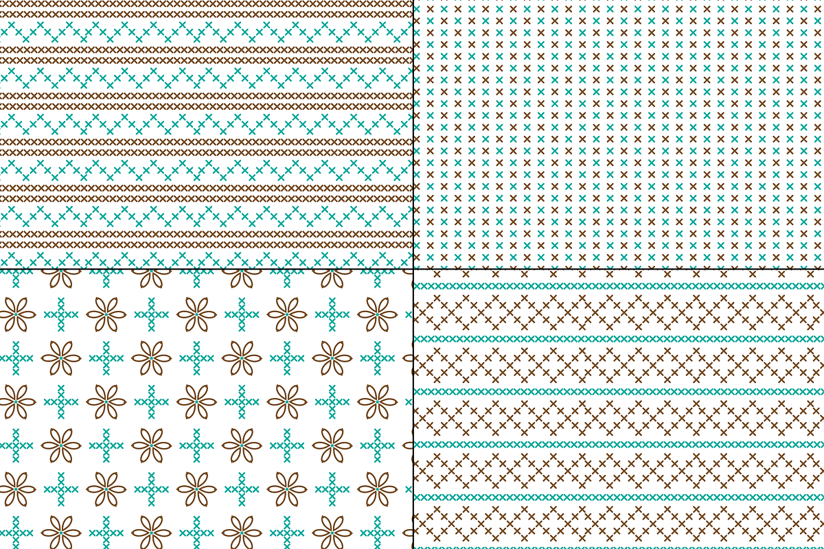 Turquoise Brown Embroidered Patterns preview 2