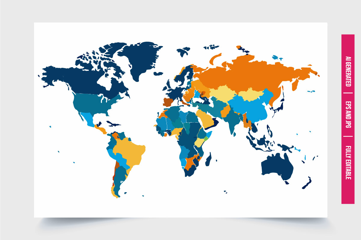 World Map With Color Regions, an Object Illustration by Tanuart (Photo 3 of 3)