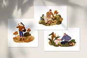 People pick mushrooms in fall forest, a Person Illustration by Good Studio (Thumbnail 7 of 7)