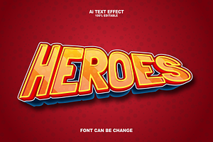 Heroes Editabele Text Effects.