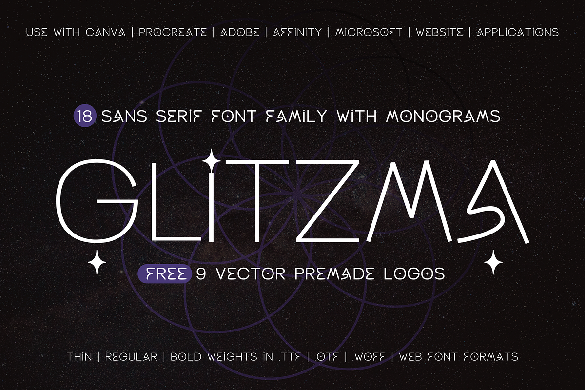 Glitzma Modern Sans Serif Logo Fonts, a Sans Serif Font by Cloverons (Photo 1 of 30)