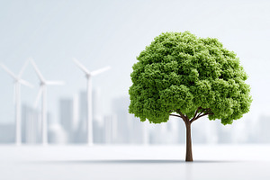 Lush green tree stands in front of, a Nature Photo by MistyDay