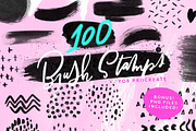 100 Paint Brush Stamps for Procreate, a Brush Add-On by Creator Goodies (Thumbnail 1 of 14)