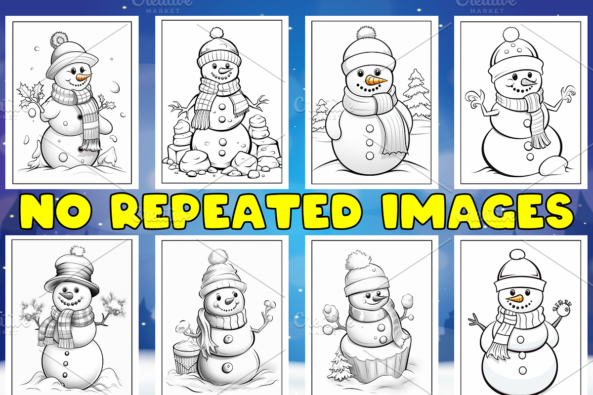 Winter Snowman Coloring Pages, an Animal Illustration by Design Station (Photo 2 of 5)