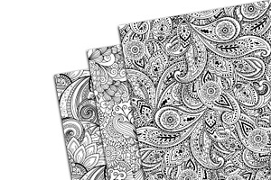 Zentangle Pattern Digital Paper