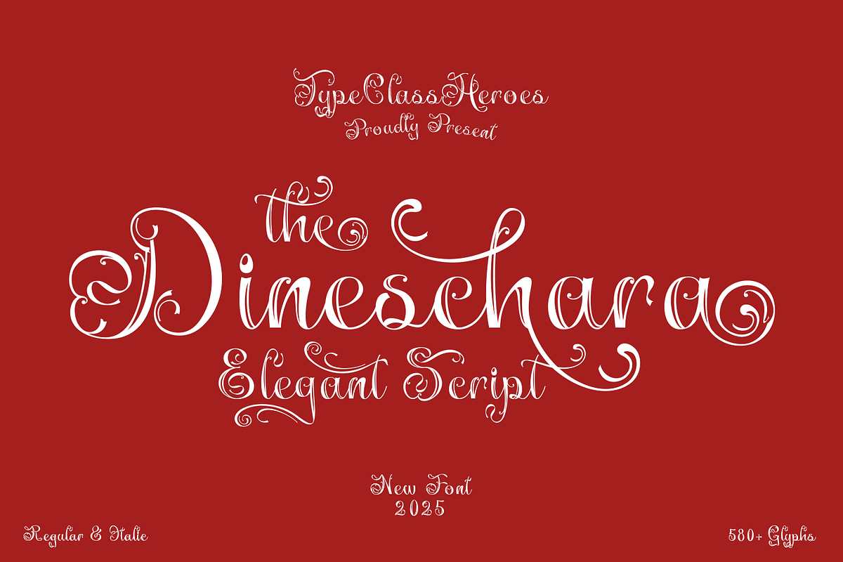 Dineschara Elegant Script, a Script Font by TypeClassHeroes (Photo 1 of 10)