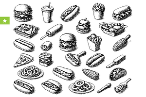 Fast Food and Street Food Set, an Object Graphic by RT Studio