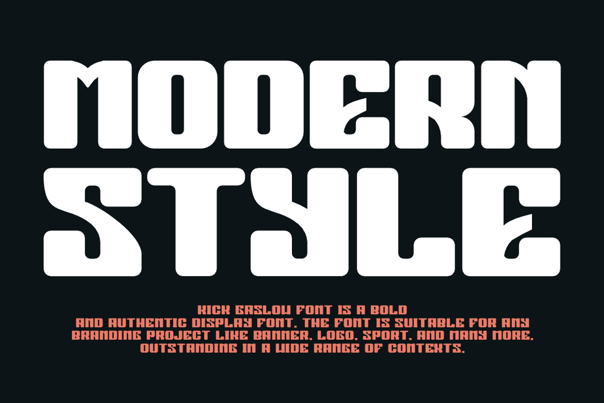 Kick Gaslow, a Sans Serif Font by QR Design Studio (Photo 3 of 9)