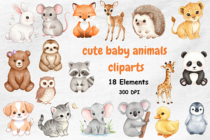 cute baby animals clipart, an Animal Illustration by BerryPieArt