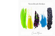 Neon Brush Strokes Clipart, an Object Graphic by Creative Matrix82 (Thumbnail 2 of 5)