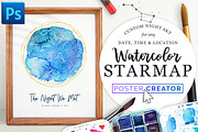 Watercolor Starmap Poster Creator, a Plug-in Add-On by Drifter Studio (Thumbnail 1 of 7)