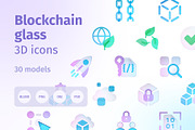 Blockchain glass 3D icons, an Icon by LAFS (Thumbnail 1 of 4)