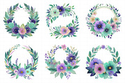 Watercolor Floral Wreaths Clipart Se, an Illustration by Daily.Designs (Thumbnail 6 of 8)