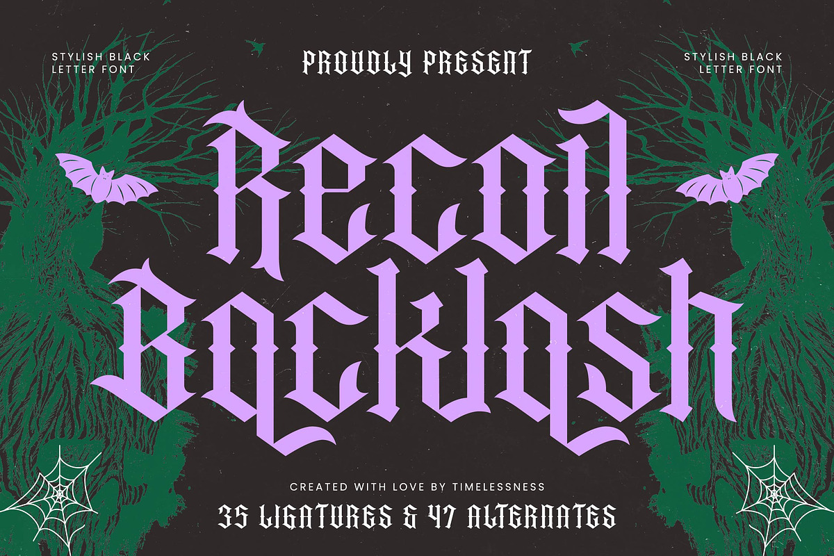 Recoil Backlash Blackletter Font, a Blackletter Font by timelesstype.co (Photo 1 of 20)