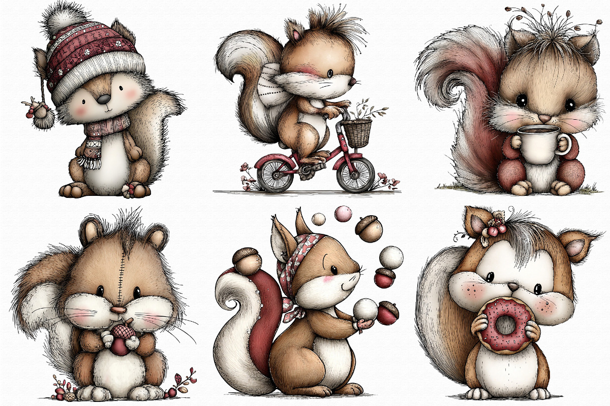 Quirky Squirrel, Funny Squirrel Clip, an Illustration by Libby Wishes (Photo 5 of 7)