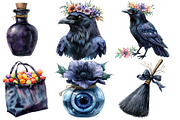 Watercolor Halloween Clipart, an Illustration by Designworld (Thumbnail 4 of 6)