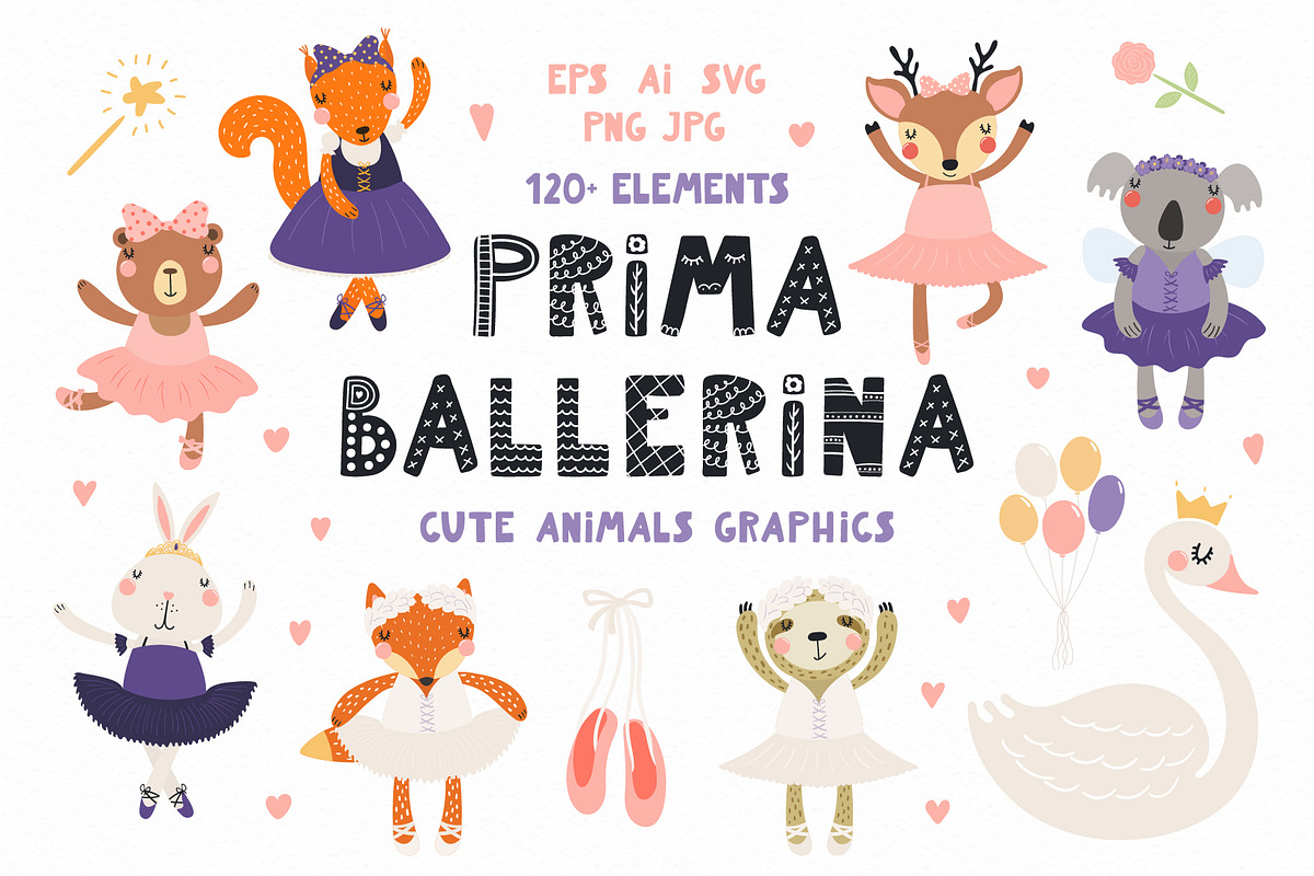 Little Ballerina Cute Animals Art, an Animal Illustration by sceptical cactus (Photo 1 of 12)