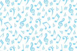 Seamless pattern with musical notes