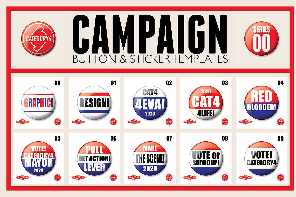 Vintage Campaign Button Templates 00, an Illustration by category4 (Photo 2 of 4)