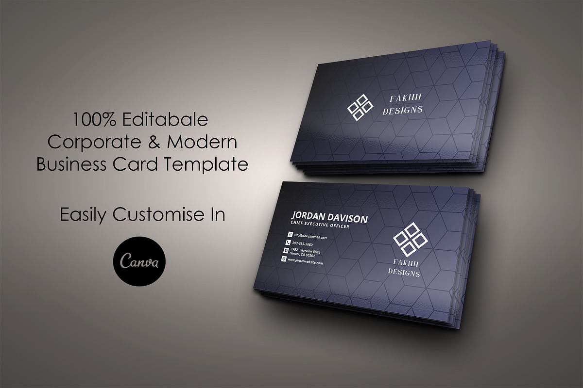 Corporate Business Card Template, a Business Card Template by FakhiiDesigns (Photo 4 of 7)