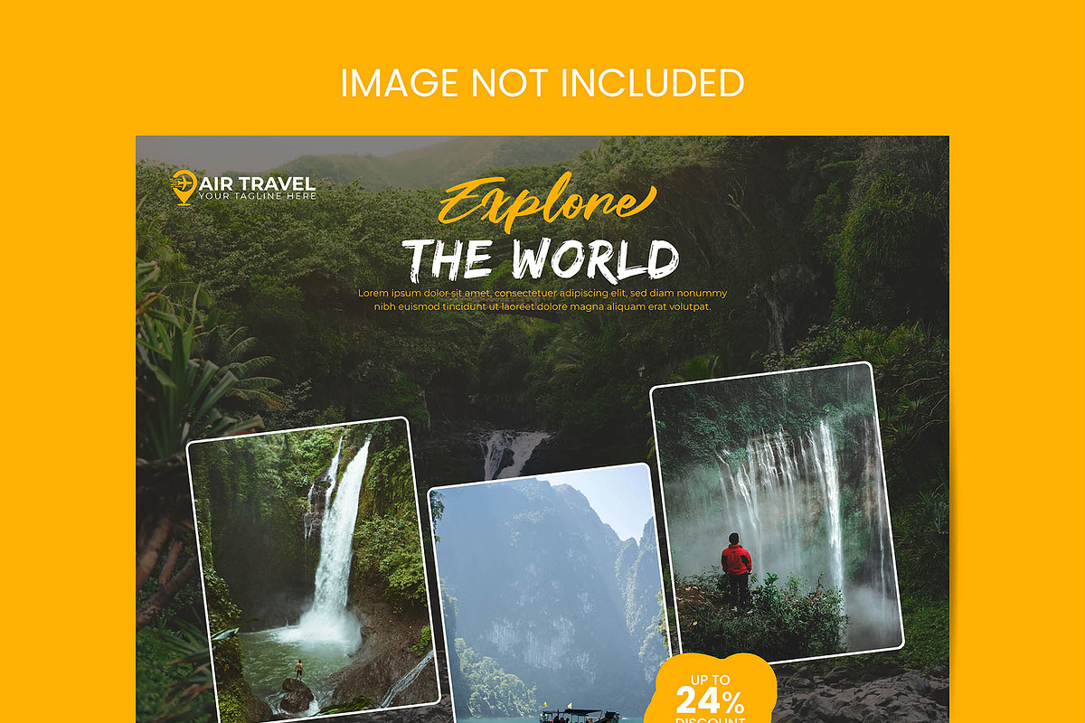 Travel Agency Social Media Post, a Marketing Template by Photoshop Action (Photo 18 of 18)