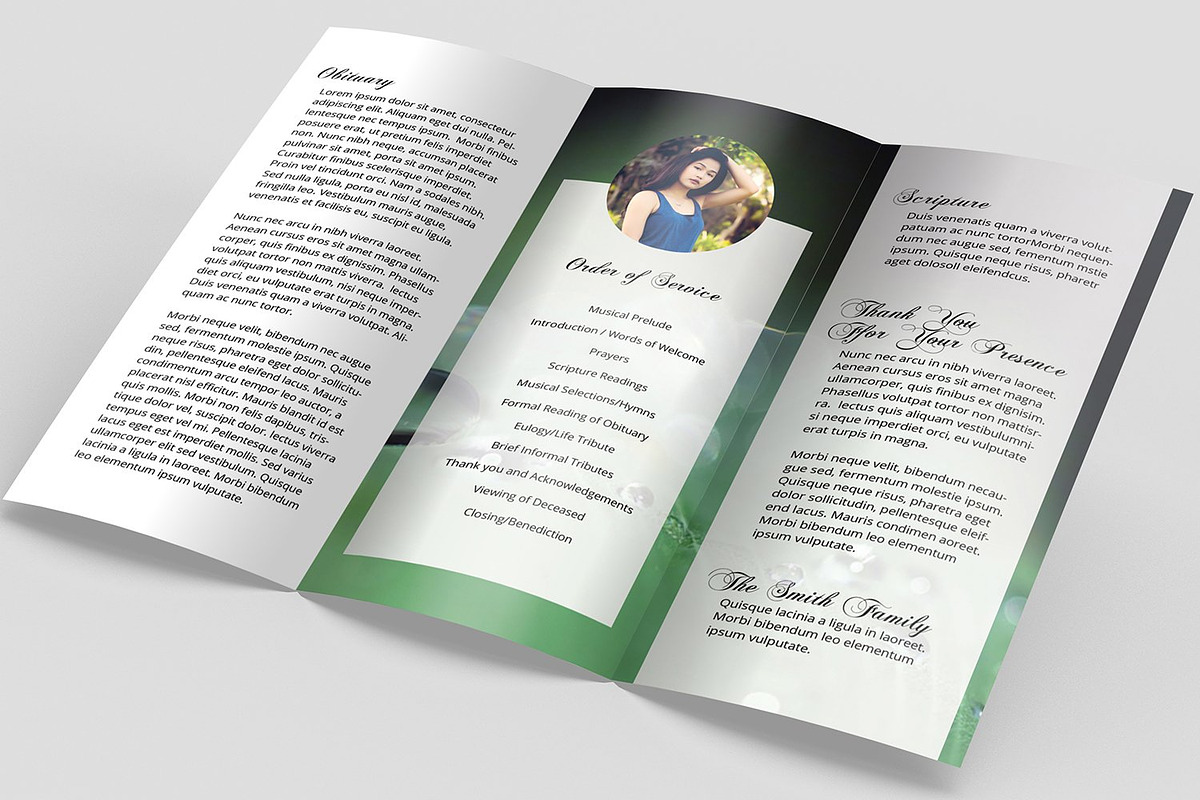 Trifold Funeral Program Template, a Brochure Template by retrographix (Photo 3 of 3)
