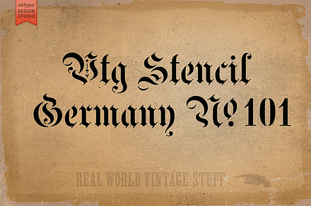 Vtg Stencil Germany No. 101, a Blackletter Font by astype fonts