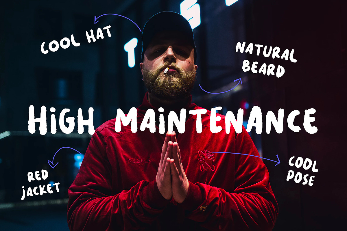 Les Noir - Rough Handwritten Font, a Sans Serif Font by MOCOSANS (Photo 3 of 5)