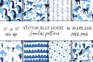 Christmas horse pattern