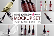 Wine Bottle Mockup Set, a Product Mockup by Free-PSD-Templates (Thumbnail 1 of 6)